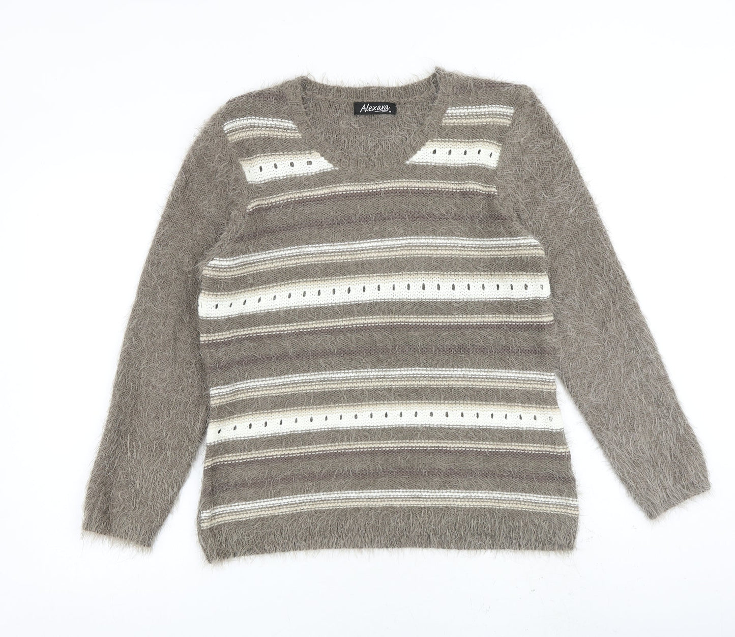 Womens UK Size M Alexara Brown Pullover Jumper