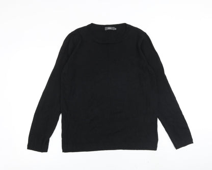 Cecil Womens Black Round Neck Cotton Pullover Jumper Size L