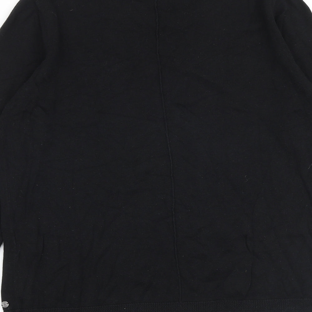 Cecil Womens Black Round Neck Cotton Pullover Jumper Size L