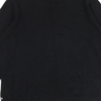 Cecil Womens Black Round Neck Cotton Pullover Jumper Size L