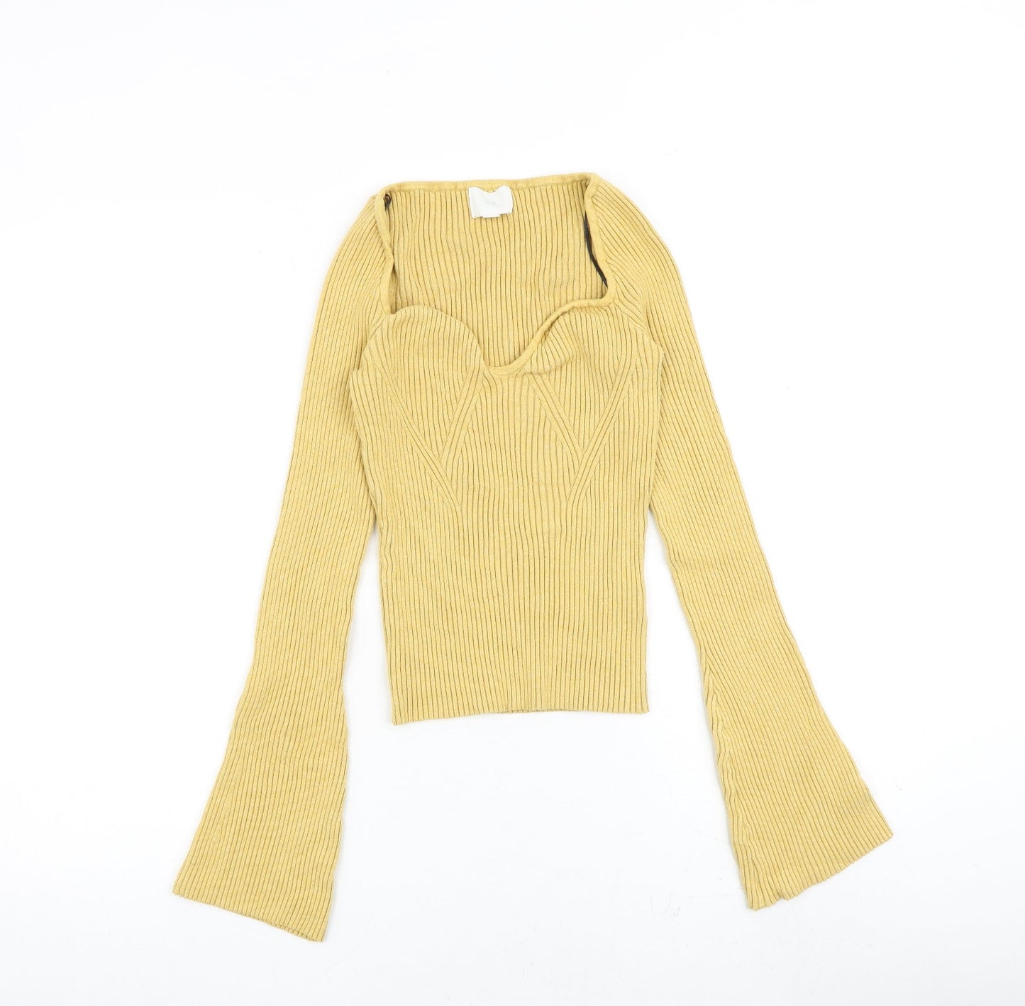 Womens UK Size M H&M Yellow Pullover Jumper