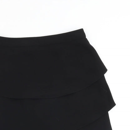 Monsoon Womens Black Polyester Pleated Skirt Size 8 Zip