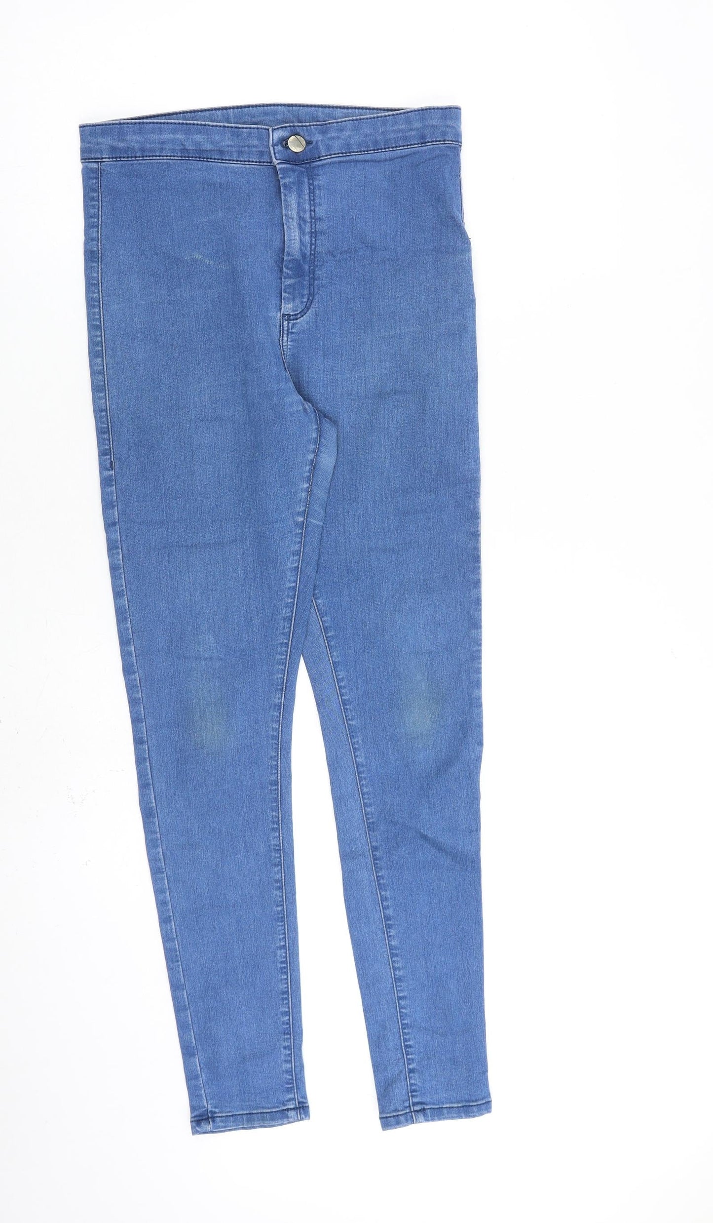 Topshop Womens Blue Cotton Skinny Jeans Size 30 in L32 in Regular Zip