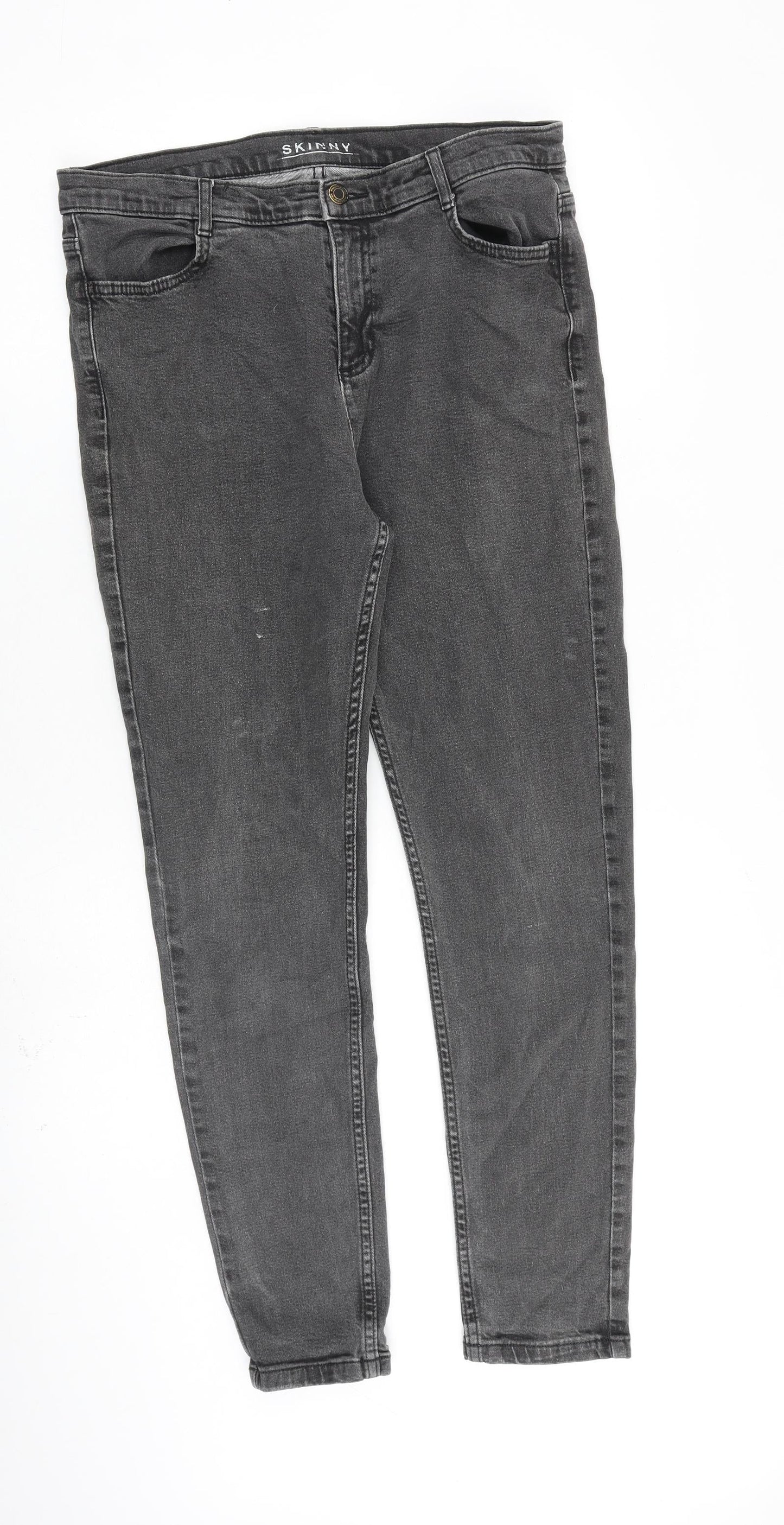 Womens UK Size 14 Marks and Spencer Regular Fit Skinny Grey Jeans