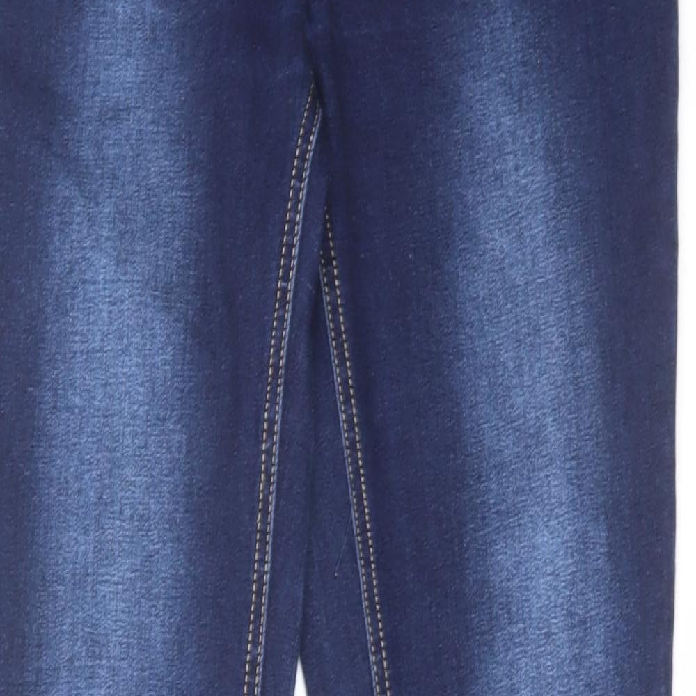 Del Monte Womens Blue Herringbone Cotton Skinny Jeans Size 30 in L32 in Regular Zip