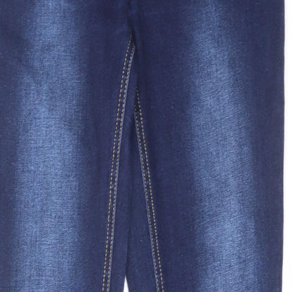 Del Monte Womens Blue Herringbone Cotton Skinny Jeans Size 30 in L32 in Regular Zip