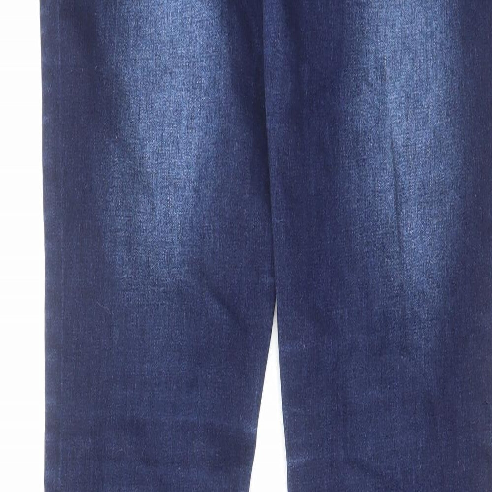Del Monte Womens Blue Herringbone Cotton Skinny Jeans Size 30 in L32 in Regular Zip