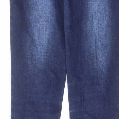 Del Monte Womens Blue Herringbone Cotton Skinny Jeans Size 30 in L32 in Regular Zip