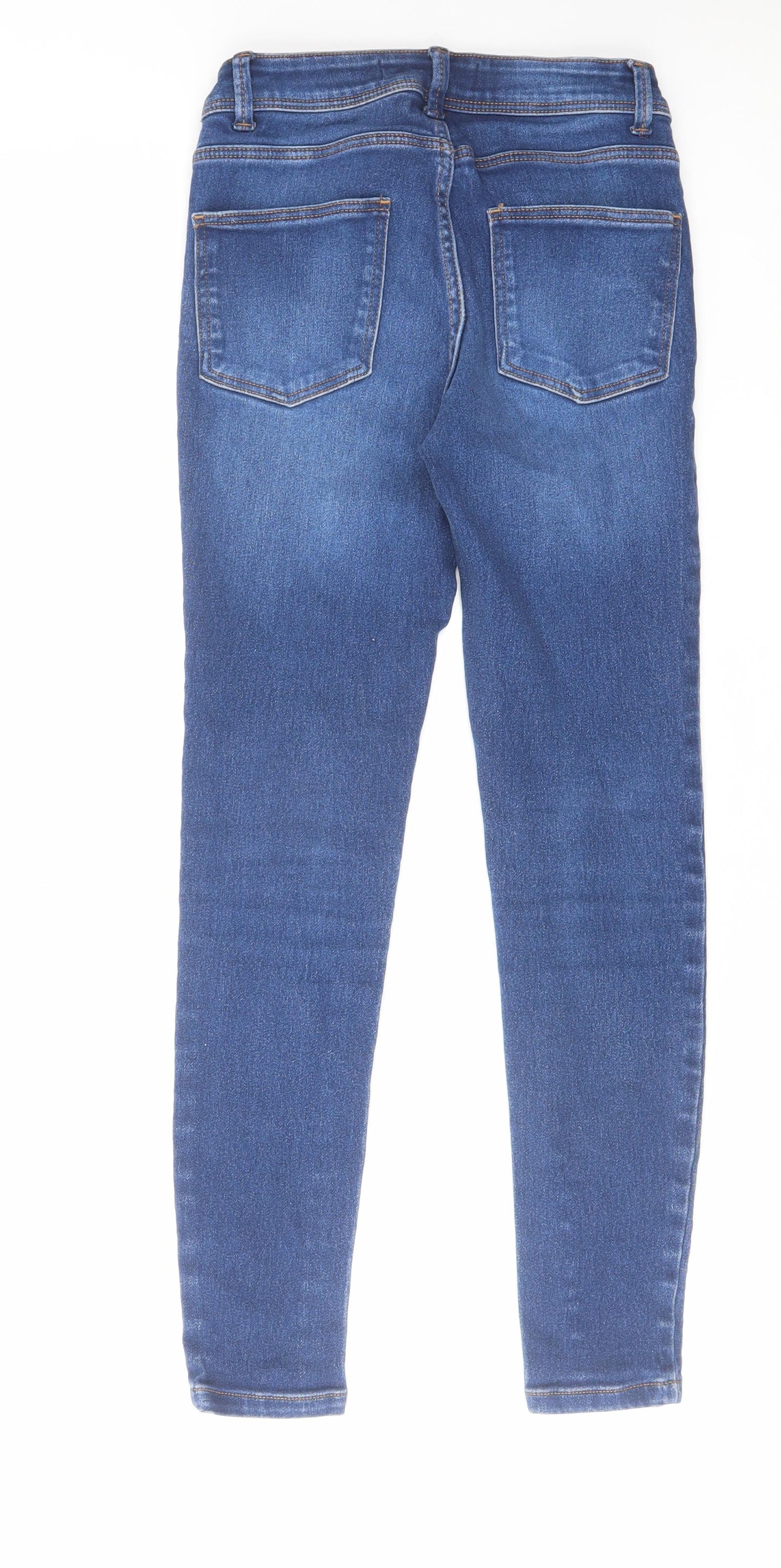 Denim & Co. Womens Blue Cotton Skinny Jeans Size 8 L27 in Regular Zip