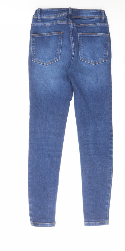 Denim & Co. Womens Blue Cotton Skinny Jeans Size 8 L27 in Regular Zip