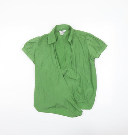 Womens UK Size M Zara Green Wrap Blouse