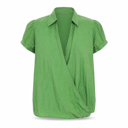 Womens UK Size M Zara Green Wrap Blouse