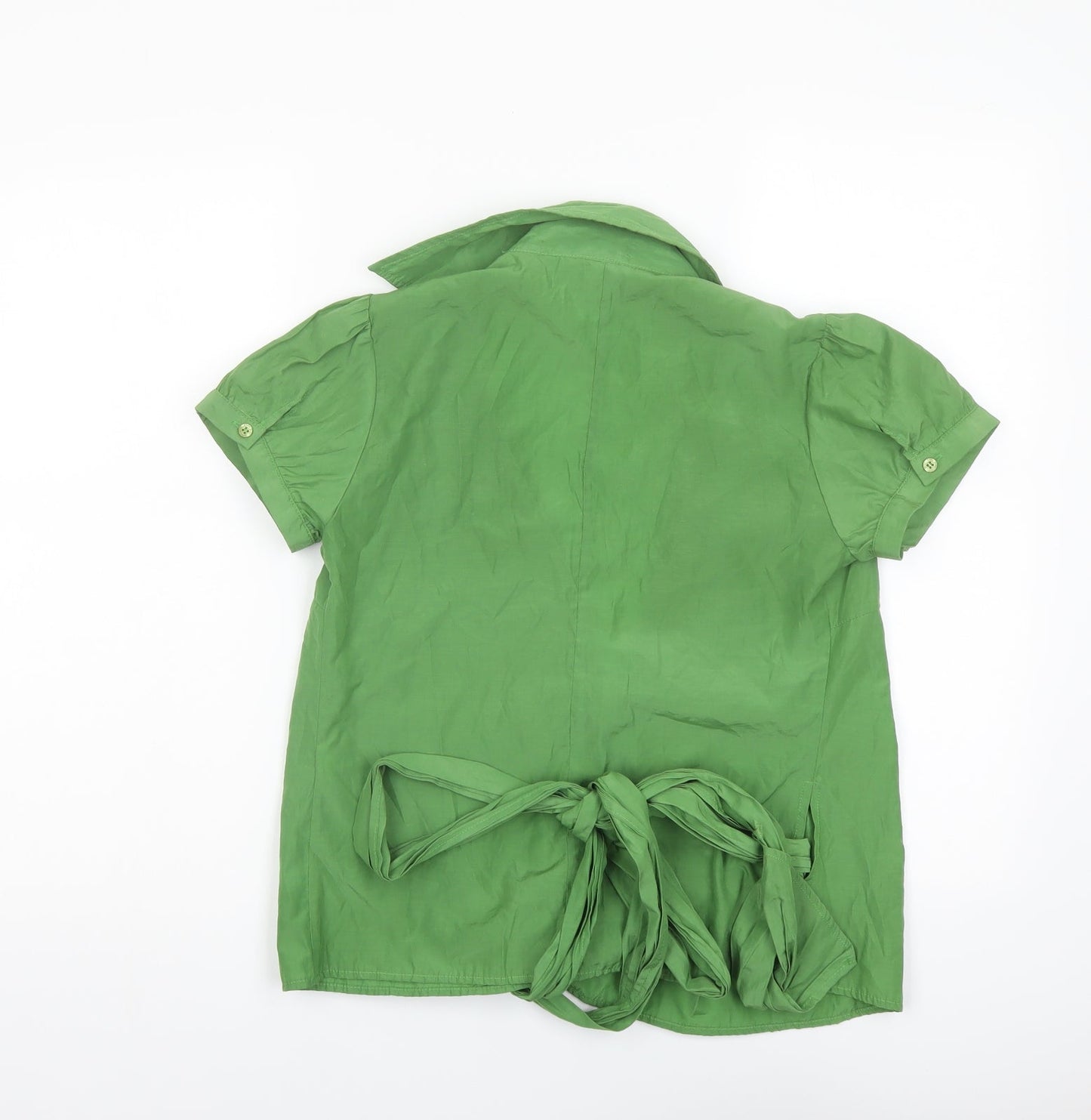 Womens UK Size M Zara Green Wrap Blouse