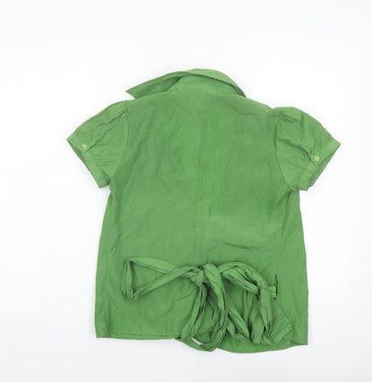 Womens UK Size M Zara Green Wrap Blouse