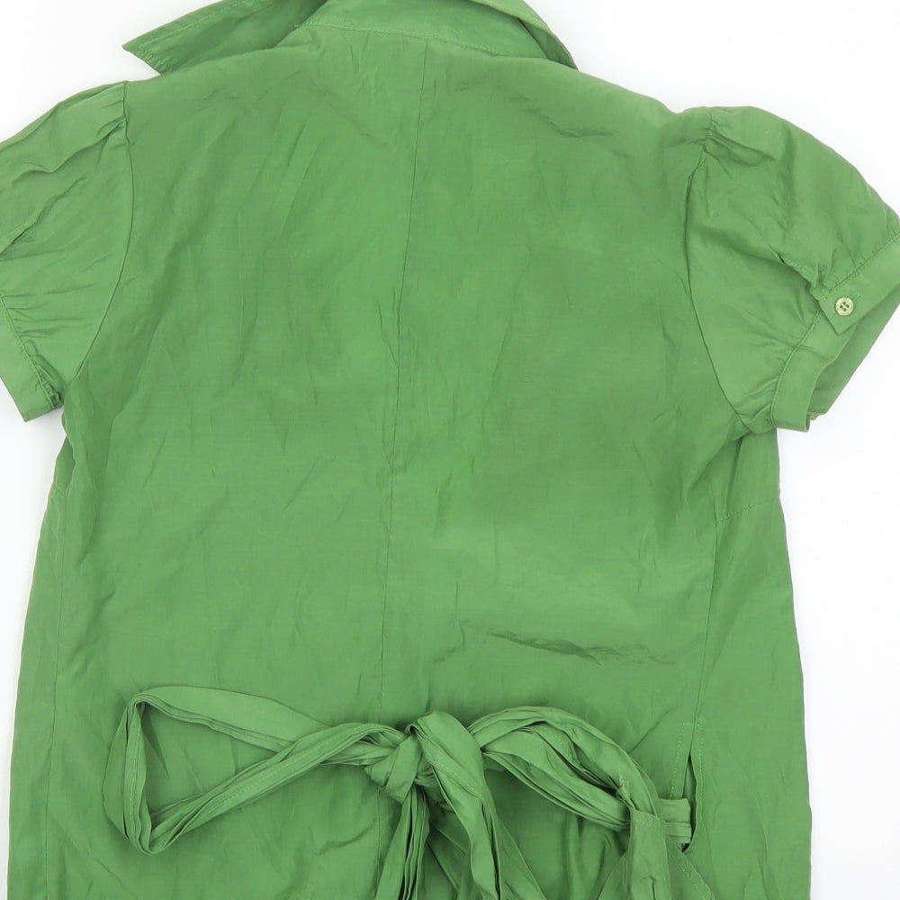 Womens UK Size M Zara Green Wrap Blouse