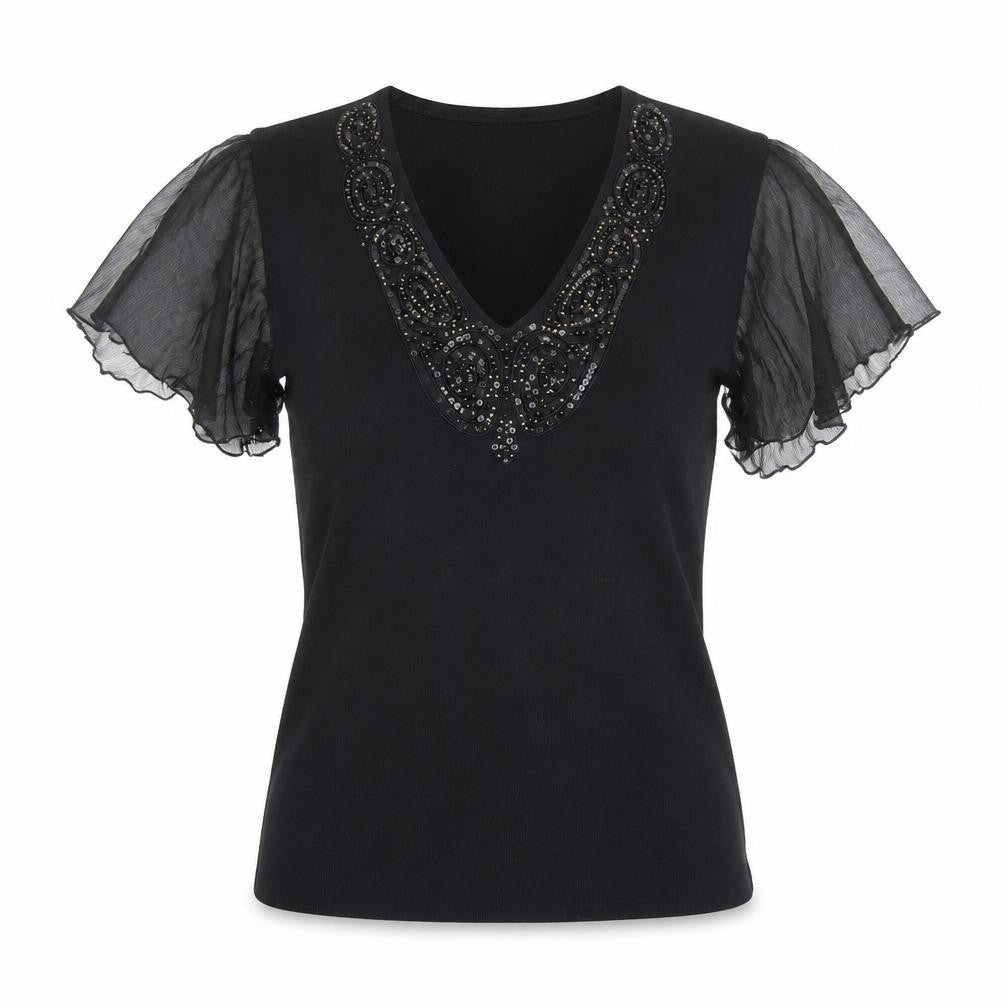 Womens UK Size S CC Black Basic Blouse