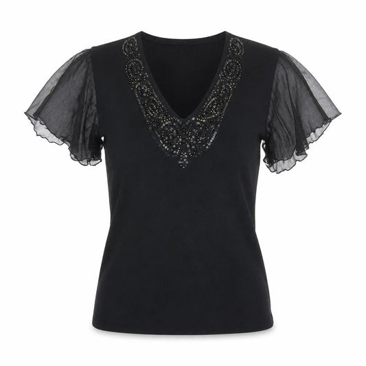 Womens UK Size S CC Black Basic Blouse