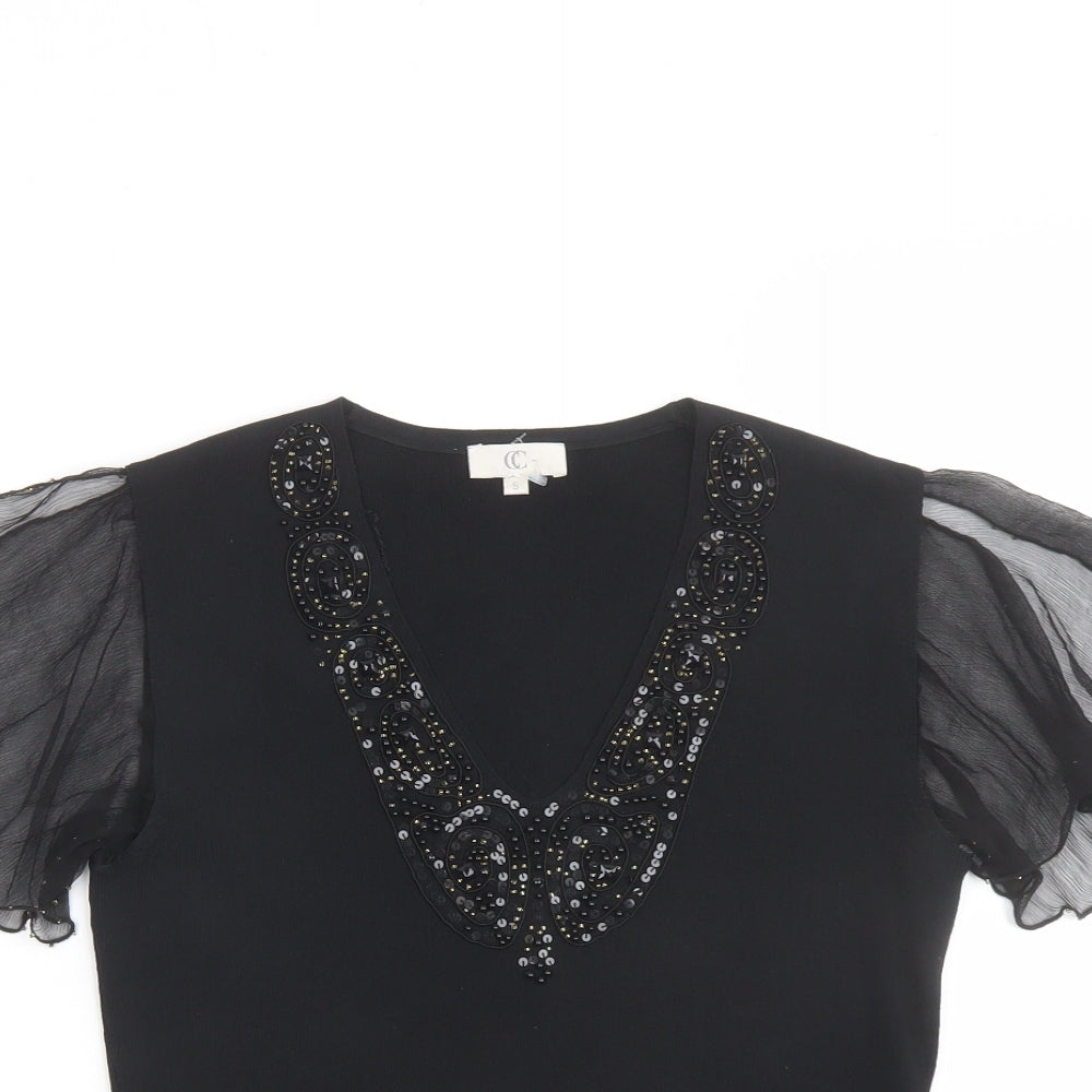 Womens UK Size S CC Black Basic Blouse