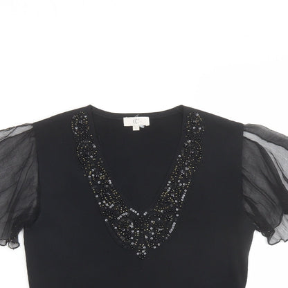 Womens UK Size S CC Black Basic Blouse