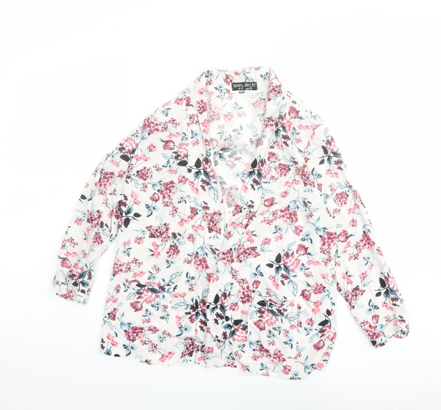 Womens UK Size 8 Select White Kimono Blouse