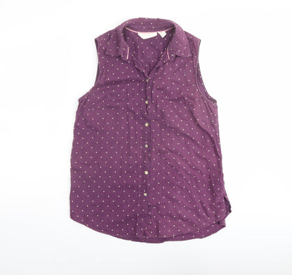 Womens UK Size 8 H&M Purple Basic Button-Up