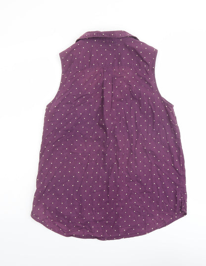 Womens UK Size 8 H&M Purple Basic Button-Up