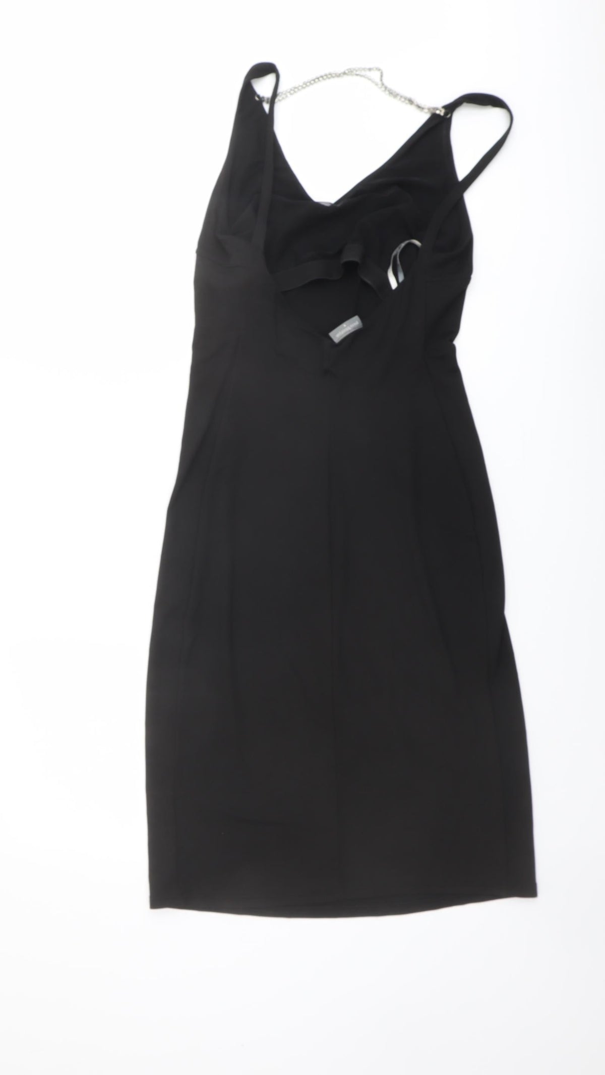 Press & Bastyan Womens Black Polyester A-Line Size 8 Scoop Neck Pullover