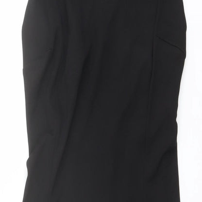 Press & Bastyan Womens Black Polyester A-Line Size 8 Scoop Neck Pullover