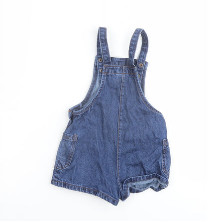 NEXT Girls Blue Cotton Playsuit One-Piece Size 2 Years Button