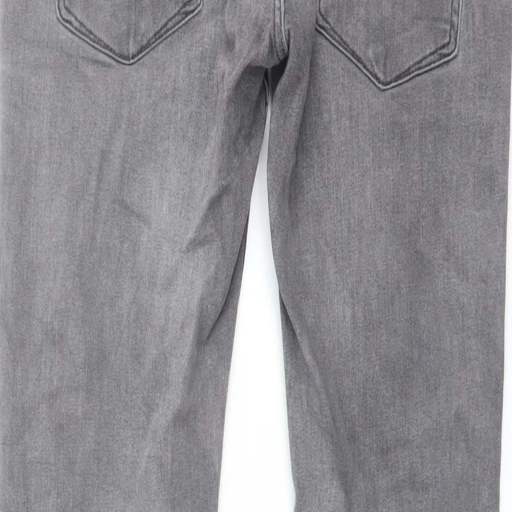 Zara Mens Grey Cotton Straight Jeans Size 30 in L31 in Regular Button