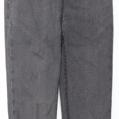 Denim & Co. Girls Grey Cotton Skinny Jeans Size 10-11 Years Regular Pullover