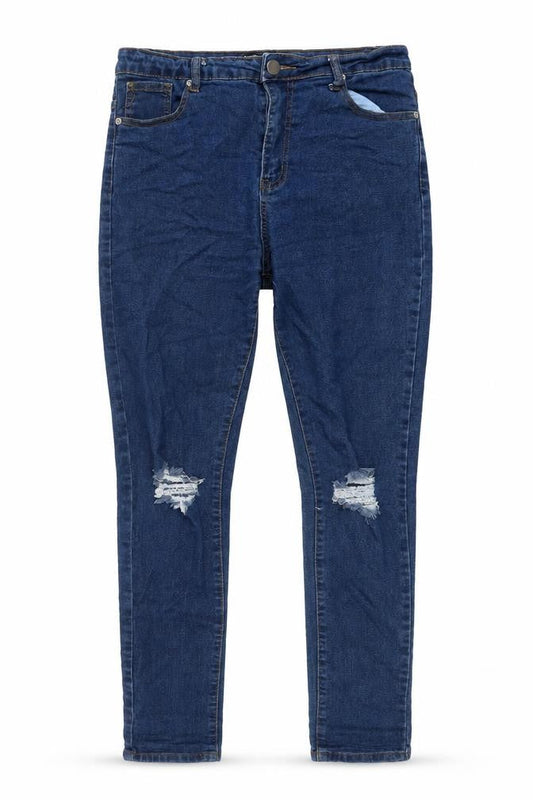Womens UK Size 12 Boohoo Regular Fit Skinny Blue Jeans