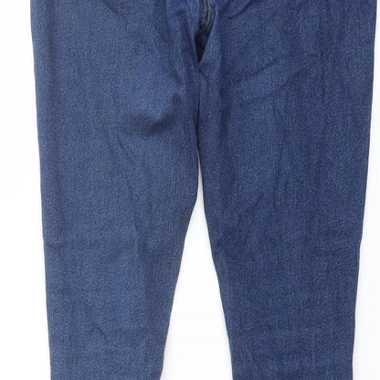 Boohoo Womens Blue Cotton Skinny Jeans Size 12 L28 in Regular Button