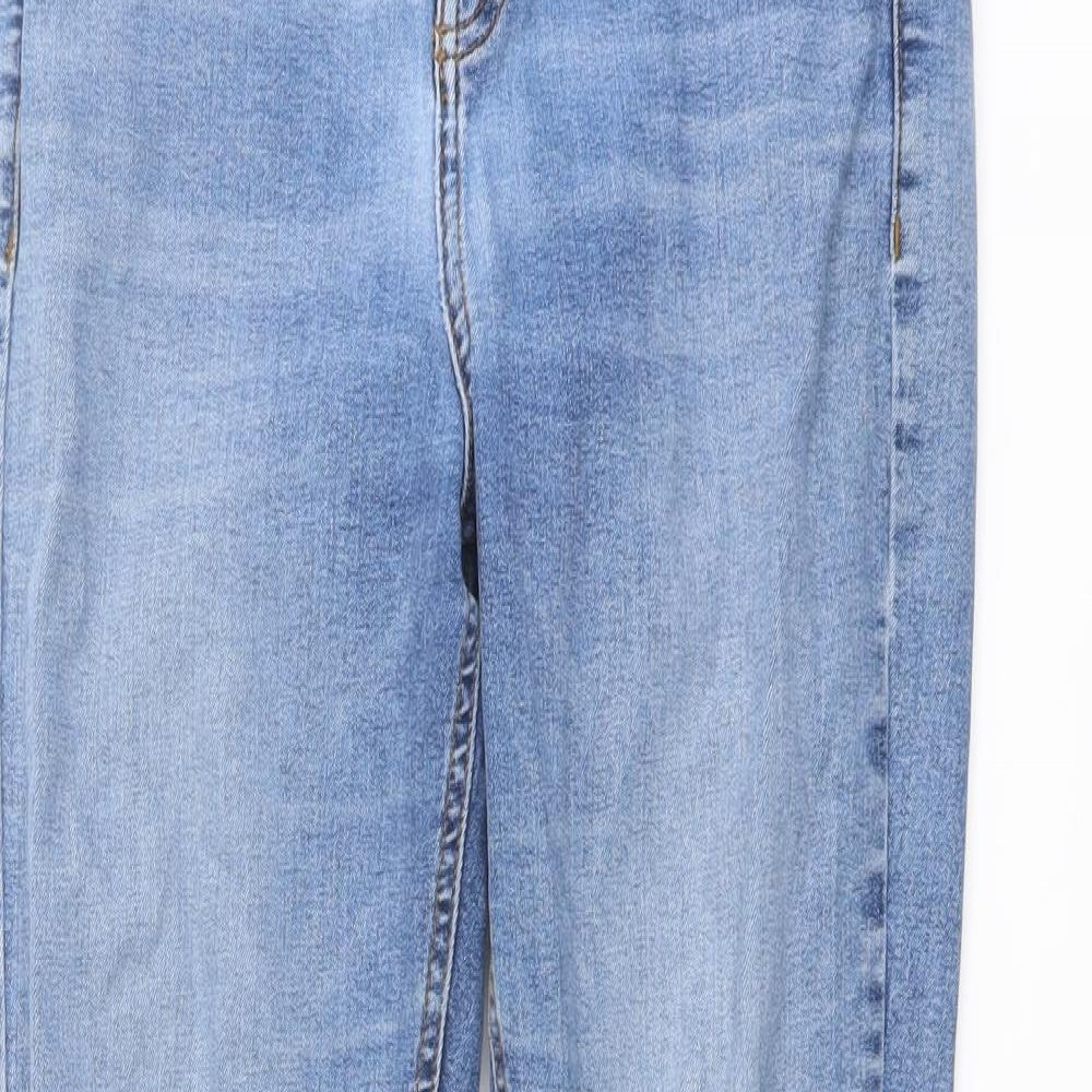 Topshop Womens Blue Cotton Skinny Jeans Size 26 in L26 in Regular Button