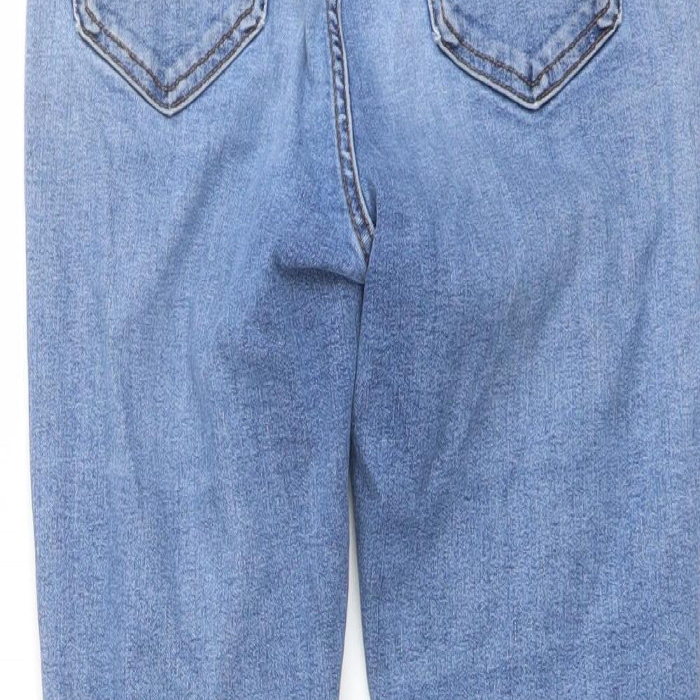 Topshop Womens Blue Cotton Skinny Jeans Size 26 in L26 in Regular Button