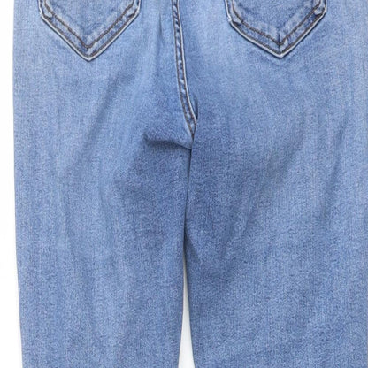 Topshop Womens Blue Cotton Skinny Jeans Size 26 in L26 in Regular Button