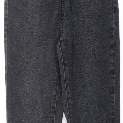 Boohoo Womens Grey Cotton Skinny Jeans Size 8 L27 in Regular Button