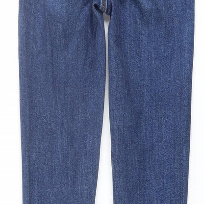 Denim & Co. Womens Blue Cotton Skinny Jeans Size 6 L27 in Regular Button