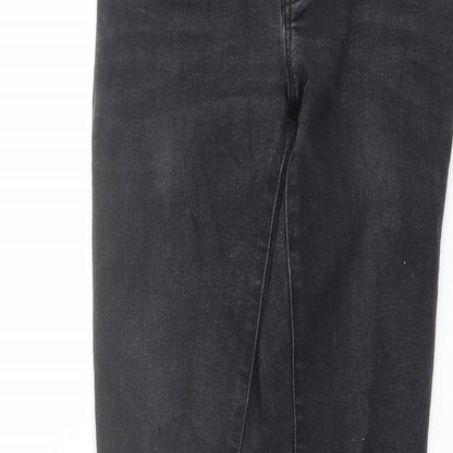 Zara Womens Grey Cotton Skinny Jeans Size 6 L28 in Regular Button