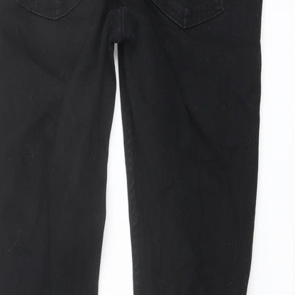 Denim & Co. Mens Black Cotton Straight Jeans Size 32 in L30 in Regular Button