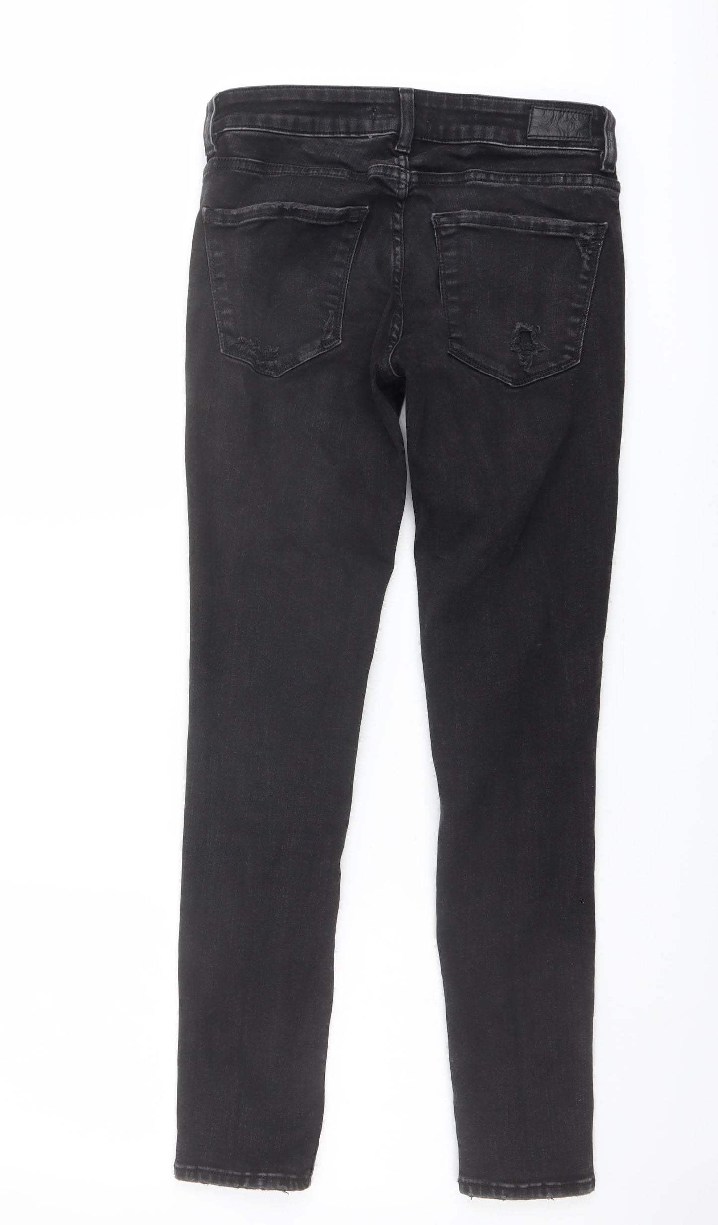 Zara Womens Grey Cotton Skinny Jeans Size 8 L28 in Regular Button