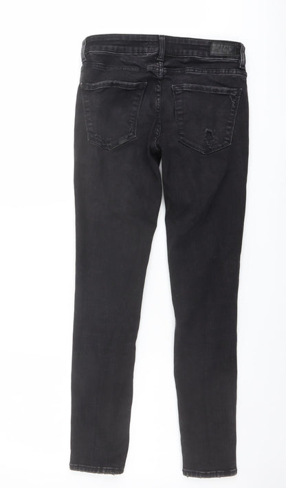 Zara Womens Grey Cotton Skinny Jeans Size 8 L28 in Regular Button