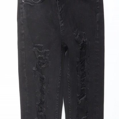 Zara Womens Grey Cotton Skinny Jeans Size 8 L28 in Regular Button