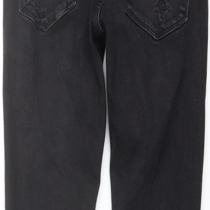 Zara Womens Grey Cotton Skinny Jeans Size 8 L28 in Regular Button