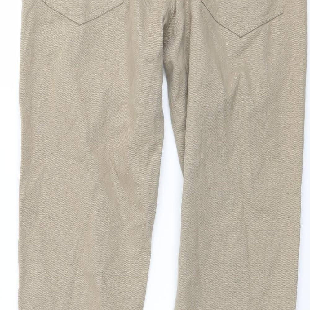 Life & Glory Mens Beige Cotton Straight Jeans Size 28 in L28 in Regular Button