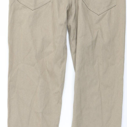 Life & Glory Mens Beige Cotton Straight Jeans Size 28 in L28 in Regular Button