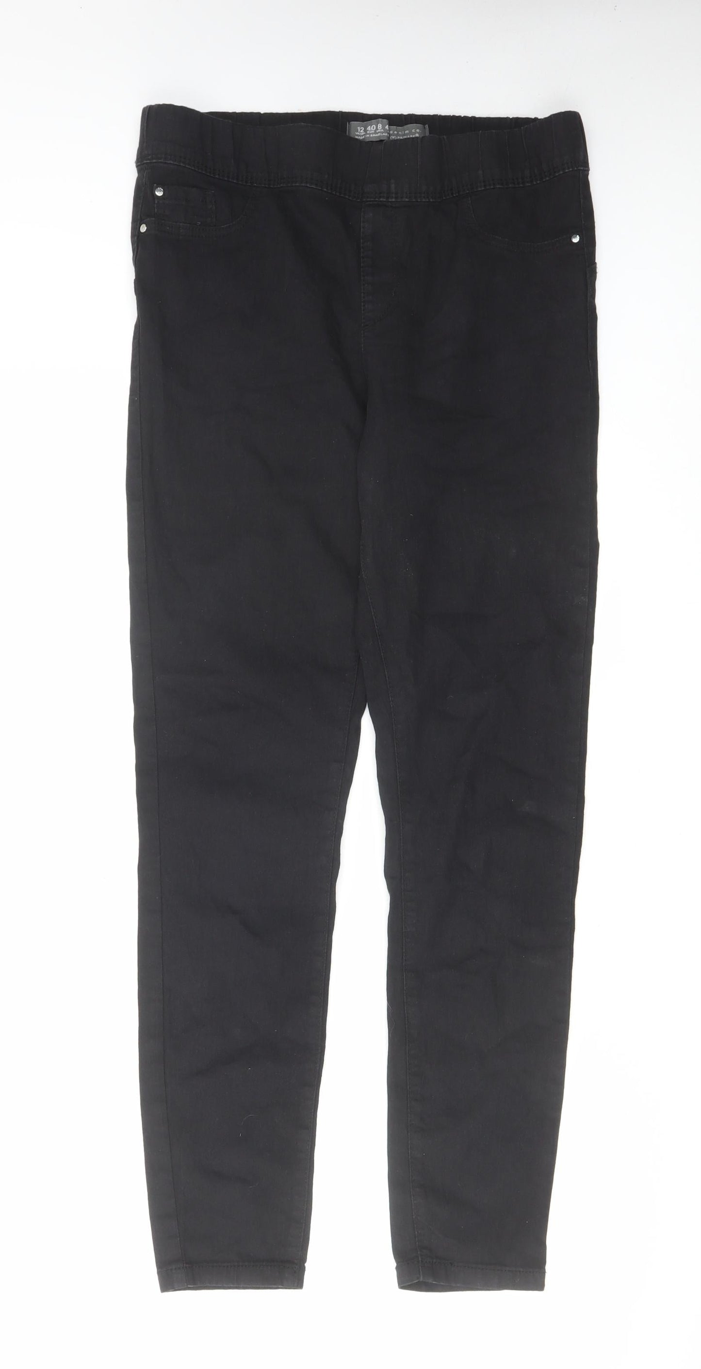 Denim & Co. Womens Black Cotton Jegging Jeans Size 12 L29 in Regular