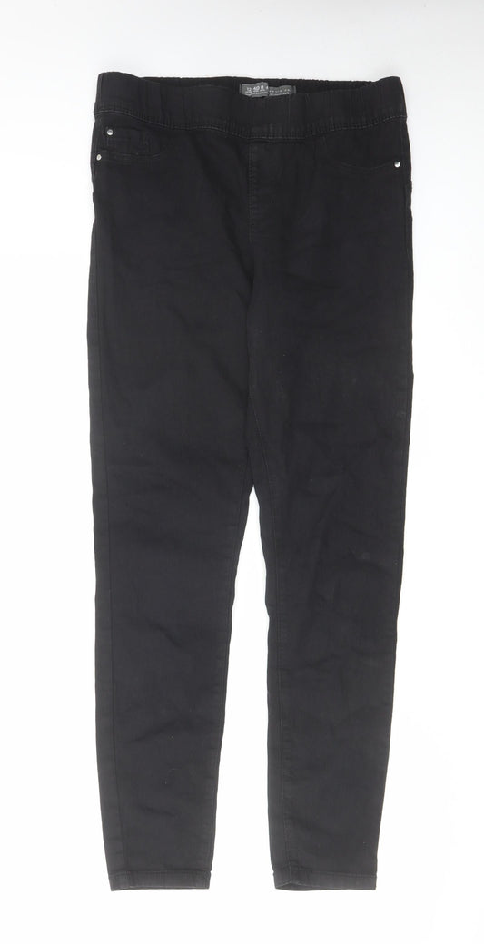 Denim & Co. Womens Black Cotton Jegging Jeans Size 12 L29 in Regular