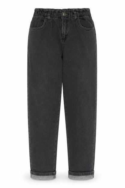 Destination Girls Black Cotton Straight Jeans Size 12 Years Regular Zip