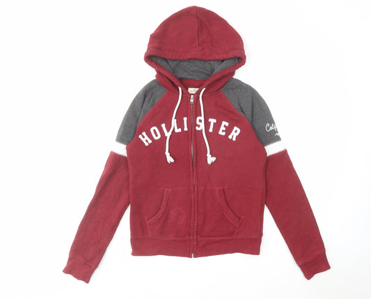 Mens UK Size S Hollister Red Full Zip Hoodie